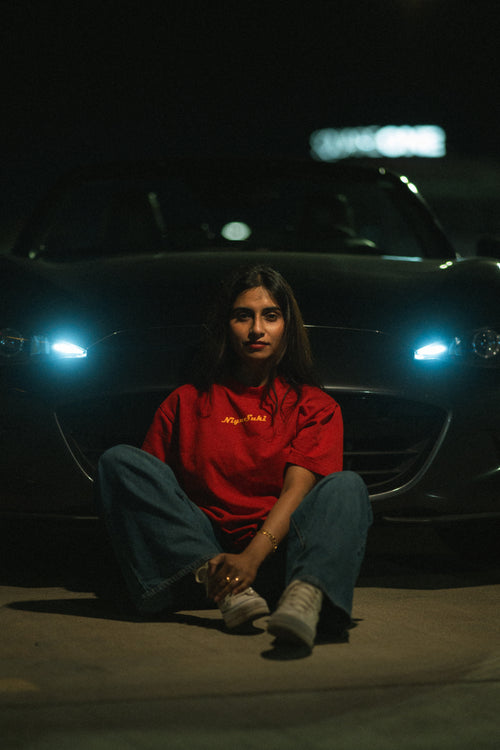 NiyuSuki "917" Motorsport Loop Knit T-Shirt – Racing Red
